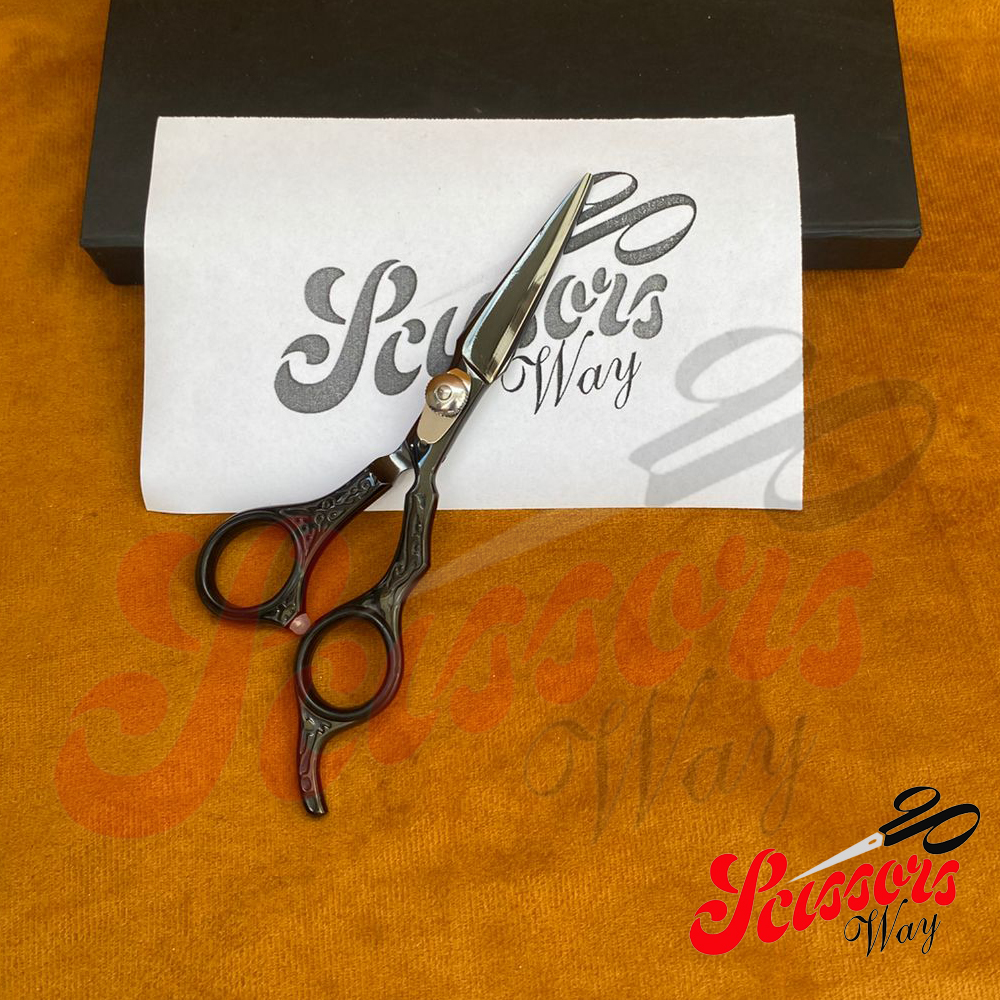 Engraved Handle Style Hairdressing Scissors Plasma Black Engraved Handle Style Hairdressing Scissors Plasma Black