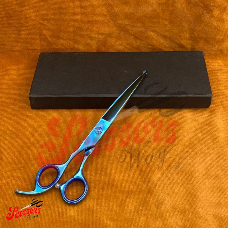 Ball Tip Left Handed Pet Grooming Scissors Curved 440c