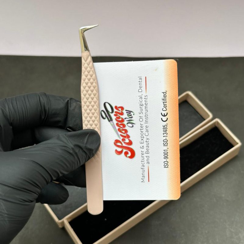 Fiber Tip 90 Degree Boot Volume Eyelash Tweezers Manufacturer